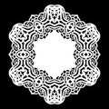 Lace round paper doily, lacy snowflake, greeting element, template for cutting plotter, round pattern, laser cut template, doil Royalty Free Stock Photo