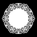 Lace round paper doily, lacy snowflake, greeting element, template for cutting plotter, round pattern, laser cut template, doil Royalty Free Stock Photo