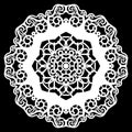 Lace round paper doily, lacy snowflake, greeting element, template for cutting plotter, round pattern, laser cut template, doil Royalty Free Stock Photo