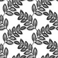 Lace seamless pattern with decortive leaves and pearls
