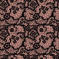 Lace seamless pattern with flowers