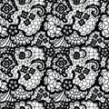 Lace seamless pattern with flowers