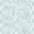 Lace seamless pattern with flowers Royalty Free Stock Photo