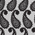 Lace seamless pattern with paisley