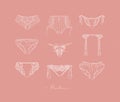 Lace panties collection peach color