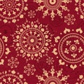 Lace snowflakes seamless pattern Royalty Free Stock Photo