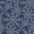 Lace style sophisticated snowflake seamless pattern