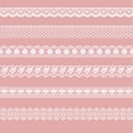 Set of lace trim borders Royalty Free Stock Photo