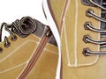 Lace-up shoes of light brown color Royalty Free Stock Photo