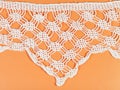 Lace valance embroidered by crochet close up