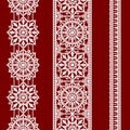 Lace Vertical Seamless Pattern. Ribbons.