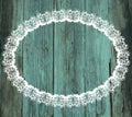 Lace white frame wood old Valentines Day Royalty Free Stock Photo