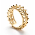 Lacefontaine Gold Leaf Ring - Inspired By Crown - Unique Design Royalty Free Stock Photo