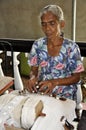 Lacemaker at work in Galle, Sri Lanka