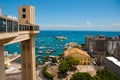 Lacerda Elevator and All Saints Bay Baia de Todos os Santos in Salvador, Brazil Royalty Free Stock Photo