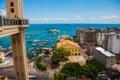 Lacerda Elevator and All Saints Bay Baia de Todos os Santos in Salvador, Brazil Royalty Free Stock Photo