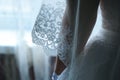 Laces on back of wedding dress Royalty Free Stock Photo
