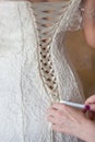 Lacing of a wedding dress