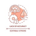 Lack of accuracy red concept icon Royalty Free Stock Photo