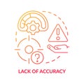 Lack of accuracy red gradient concept icon Royalty Free Stock Photo
