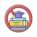 lack of education social problem color icon vector illustration