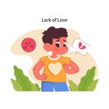 Lack of love concept. Flat vector illustration