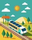 The lack of noise pollution from fossil fuels was a welcome change at the train station where solar panels silently