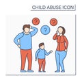 Lack of parenting skills color icon