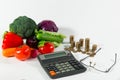 Lack of pension on health food, poverty concept Royalty Free Stock Photo