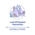 Lack of student interaction concept icon