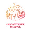Lack of teacher feedback concept icon Royalty Free Stock Photo