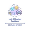 Lack of teacher feedback concept icon Royalty Free Stock Photo