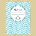 Laconic background in nautical style with anchor and space for text.