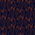 Laconic orange light lines seamless pattern