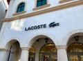 A Lacoste clothing retail store at an outdoor mall Royalty Free Stock Photo