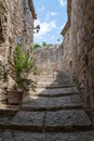 Lacoste Vaucluse Provence France ancient alley stairs in the old town