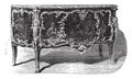 Lacquered chest of drawers with bronze ornaments attribute to Caffieri eighteenth century, vintage engraving