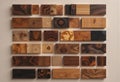 Lacquered wood samples arranged in a grid layout showcasing diverse textures Royalty Free Stock Photo
