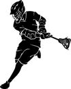 Lacrosse Athlete Play, Aim at Goal