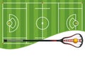 Lacrosse Field and Stick Illustration Royalty Free Stock Photo