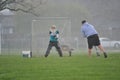 Lacrosse Goalie ball block Royalty Free Stock Photo