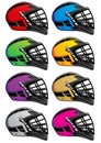 Lacrosse Helmets Icons EPS