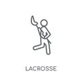 Lacrosse linear icon. Modern outline Lacrosse logo concept on wh