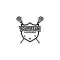 lacrosse sport badge vector logo design