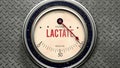 Lactate that is hitting a full scale, showing a very high level of lactate, overload of it, too much of it. Ma Royalty Free Stock Photo