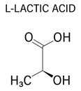 Lactic acid or L-lactic acid milk sugar molecule. Skeletal formula. Royalty Free Stock Photo