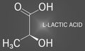 Lactic acid or L-lactic acid milk sugar molecule. Skeletal formula. Royalty Free Stock Photo