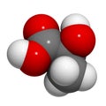 Lactic acid (milk acid, L-lactic acid) molecule, chemical structure