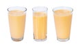 Lactic fermentation beverage light orange sour or yogurt taste in square, sphere glass tall three type