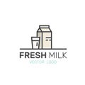 Lactose, Diary, Milk Products. Farm and Organic symbols. Bio Market, Store from Countryside, Isolated Modern Logo